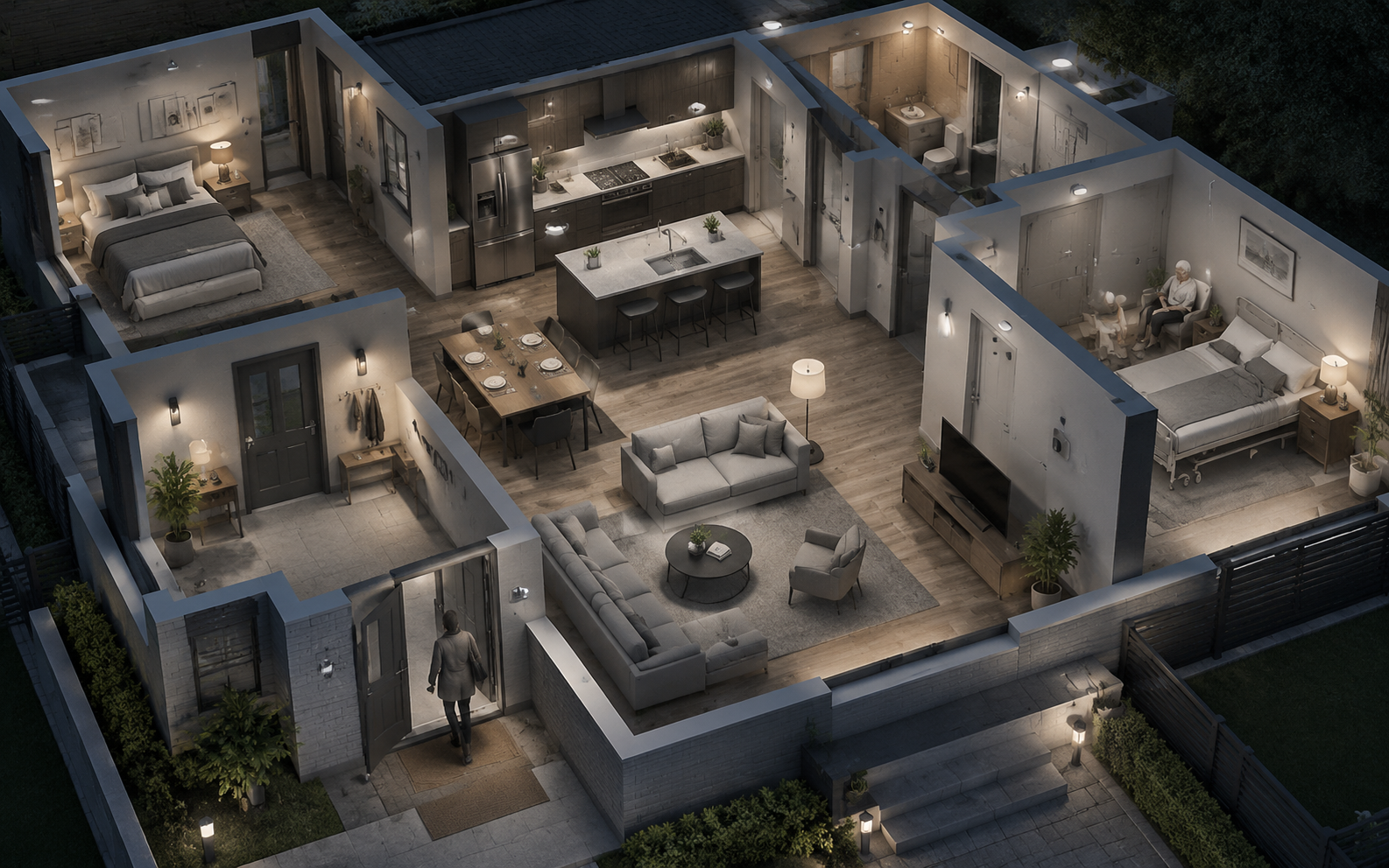 Modern XUK protected home with smart safety products