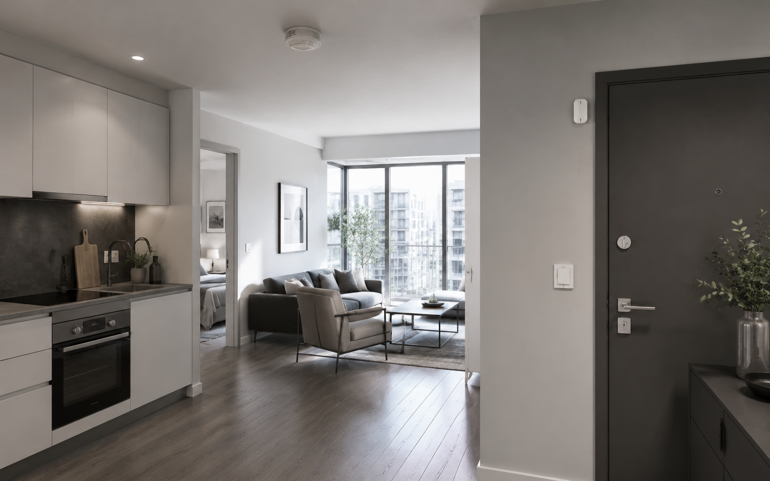 Apartment protected by XUK safety devices