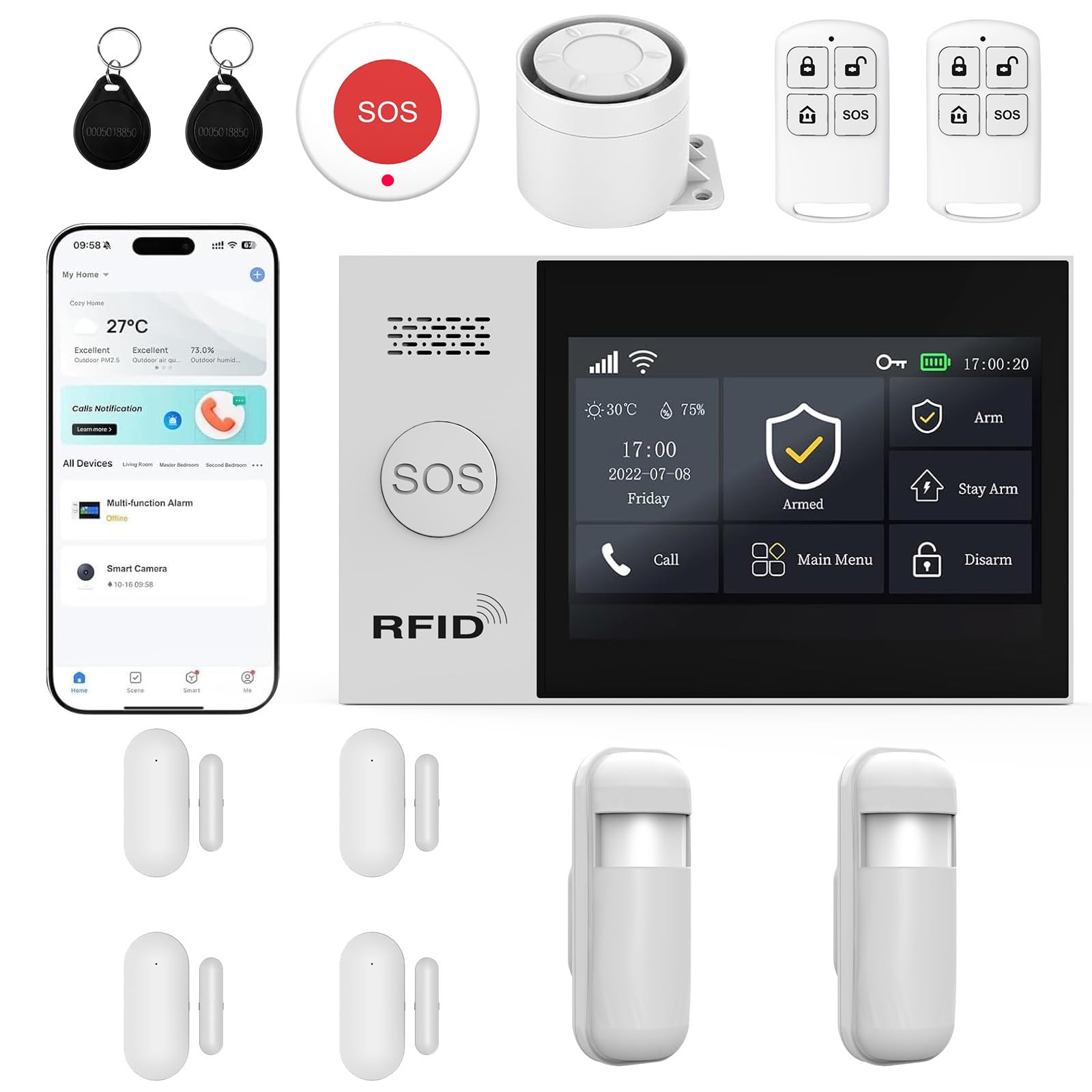 XUK Protect SecureHub™ Complete Home Security System – 4G & WiFi Smart Alarm Platform with Touchscreen Control, Sensors & App Protection