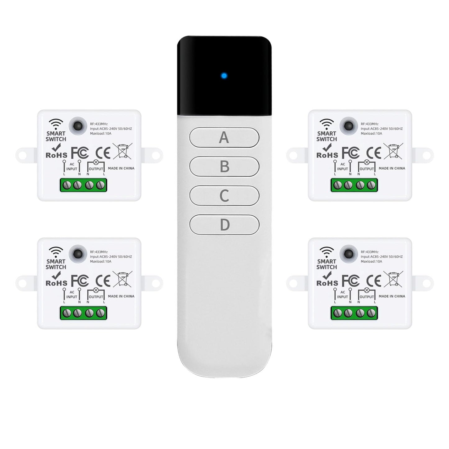 XUK SmartControl™ Wireless Light Switch Kit – Remote Lighting Control System with RF Receiver
