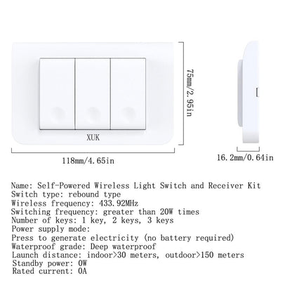 XUK SmartLiving™ PowerFree Wireless Light Switch Kit